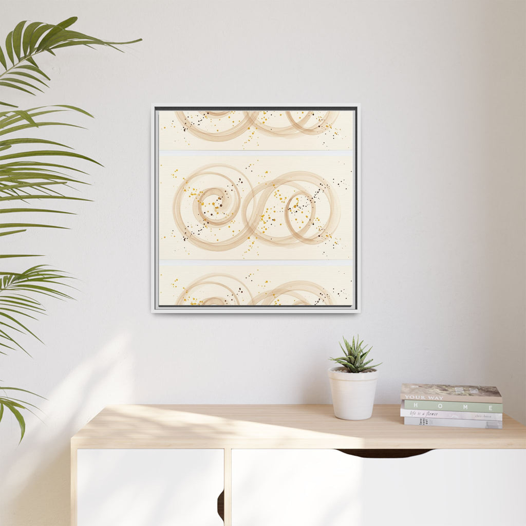 Golden Harmony – Abstract Beige and Gold Canvas Wall Art