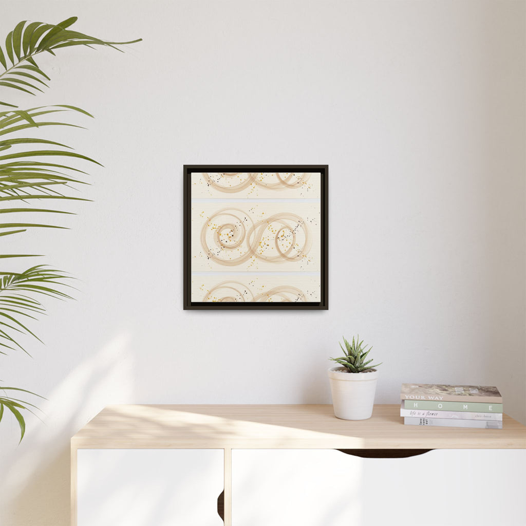 Golden Harmony – Abstract Beige and Gold Canvas Wall Art