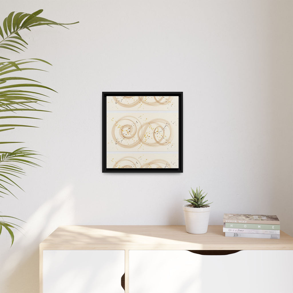 Golden Harmony – Abstract Beige and Gold Canvas Wall Art