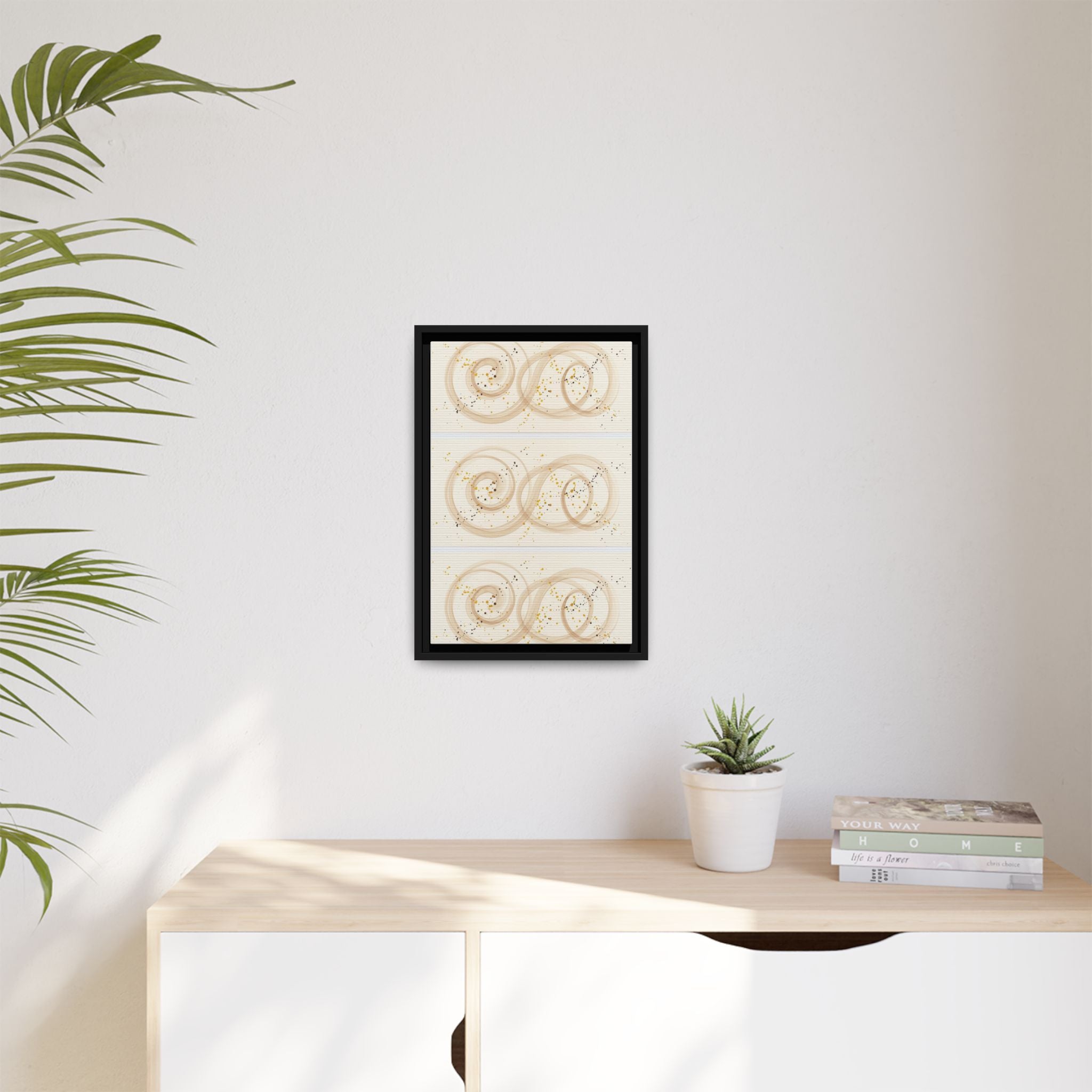 Golden Harmony – Abstract Beige and Gold Canvas Wall Art