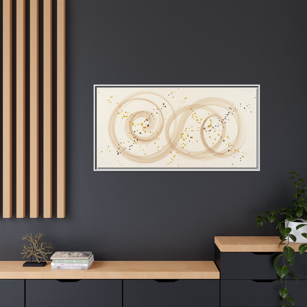 Golden Harmony – Abstract Beige and Gold Canvas Wall Art