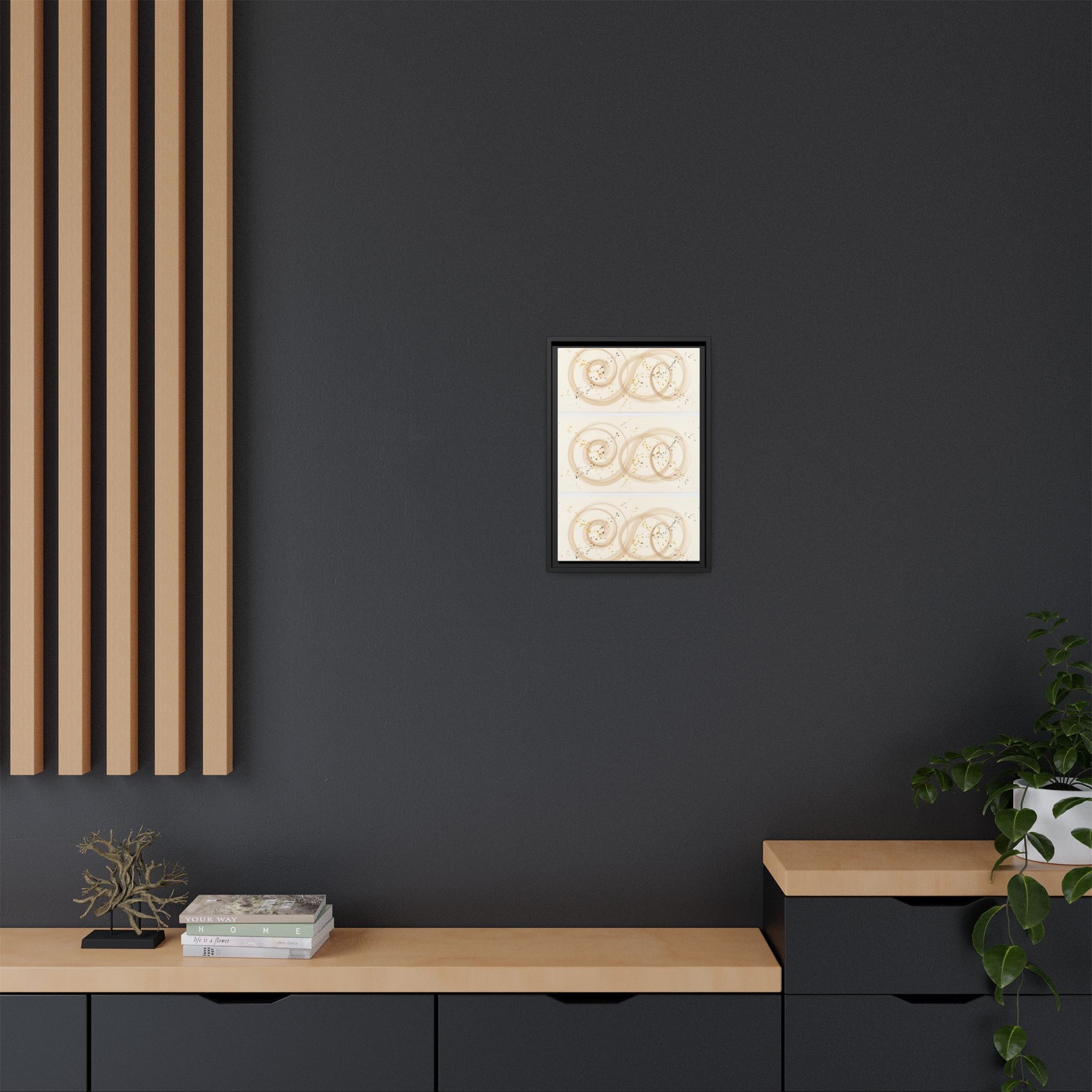 Golden Harmony – Abstract Beige and Gold Canvas Wall Art