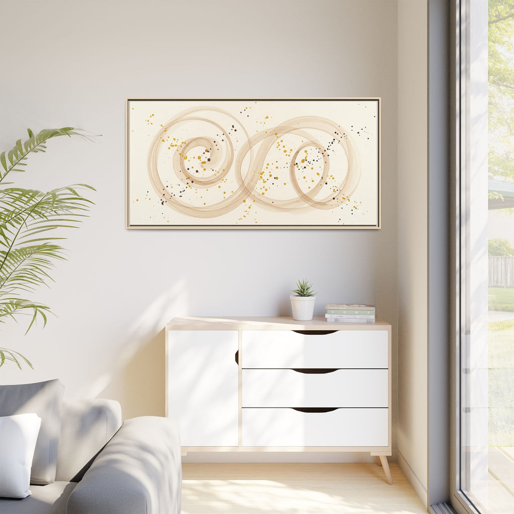 Golden Harmony – Abstract Beige and Gold Canvas Wall Art