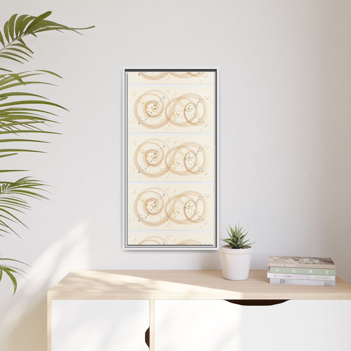 Golden Harmony – Abstract Beige and Gold Canvas Wall Art
