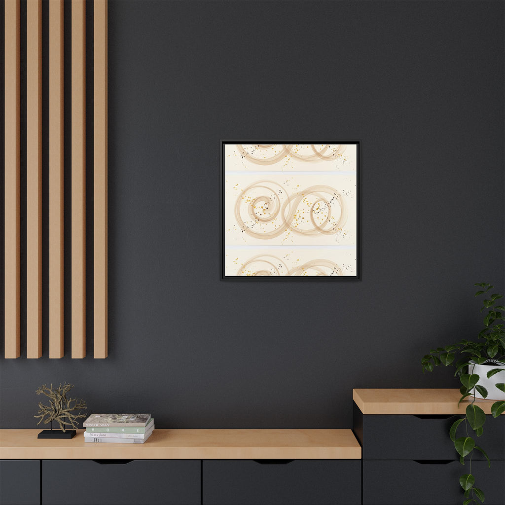 Golden Harmony – Abstract Beige and Gold Canvas Wall Art