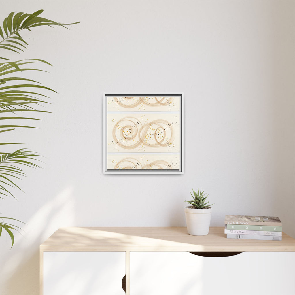 Golden Harmony – Abstract Beige and Gold Canvas Wall Art