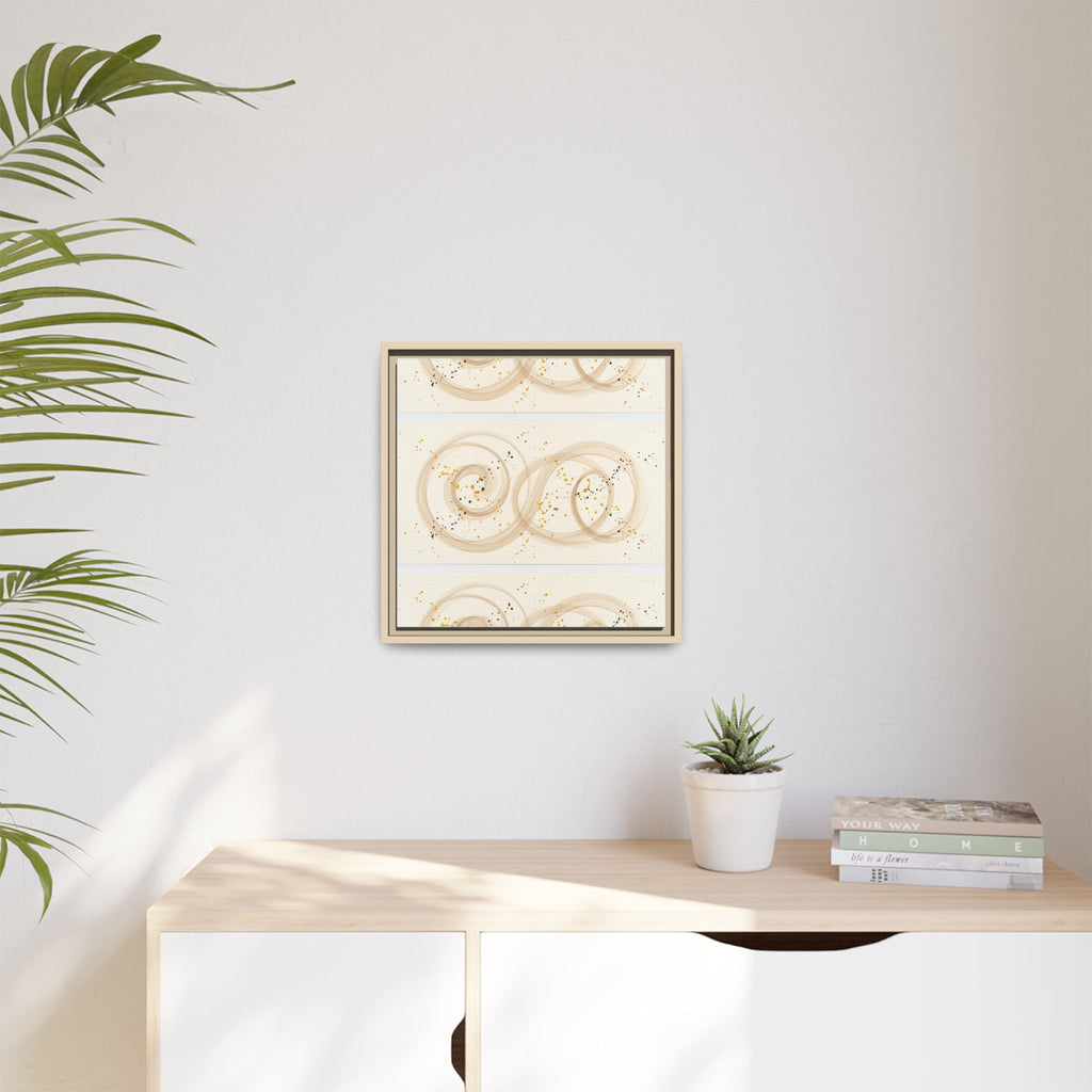 Golden Harmony – Abstract Beige and Gold Canvas Wall Art