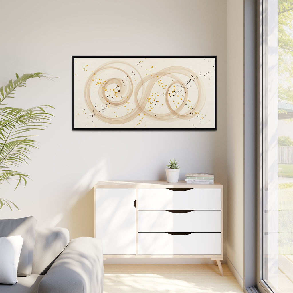 Golden Harmony – Abstract Beige and Gold Canvas Wall Art