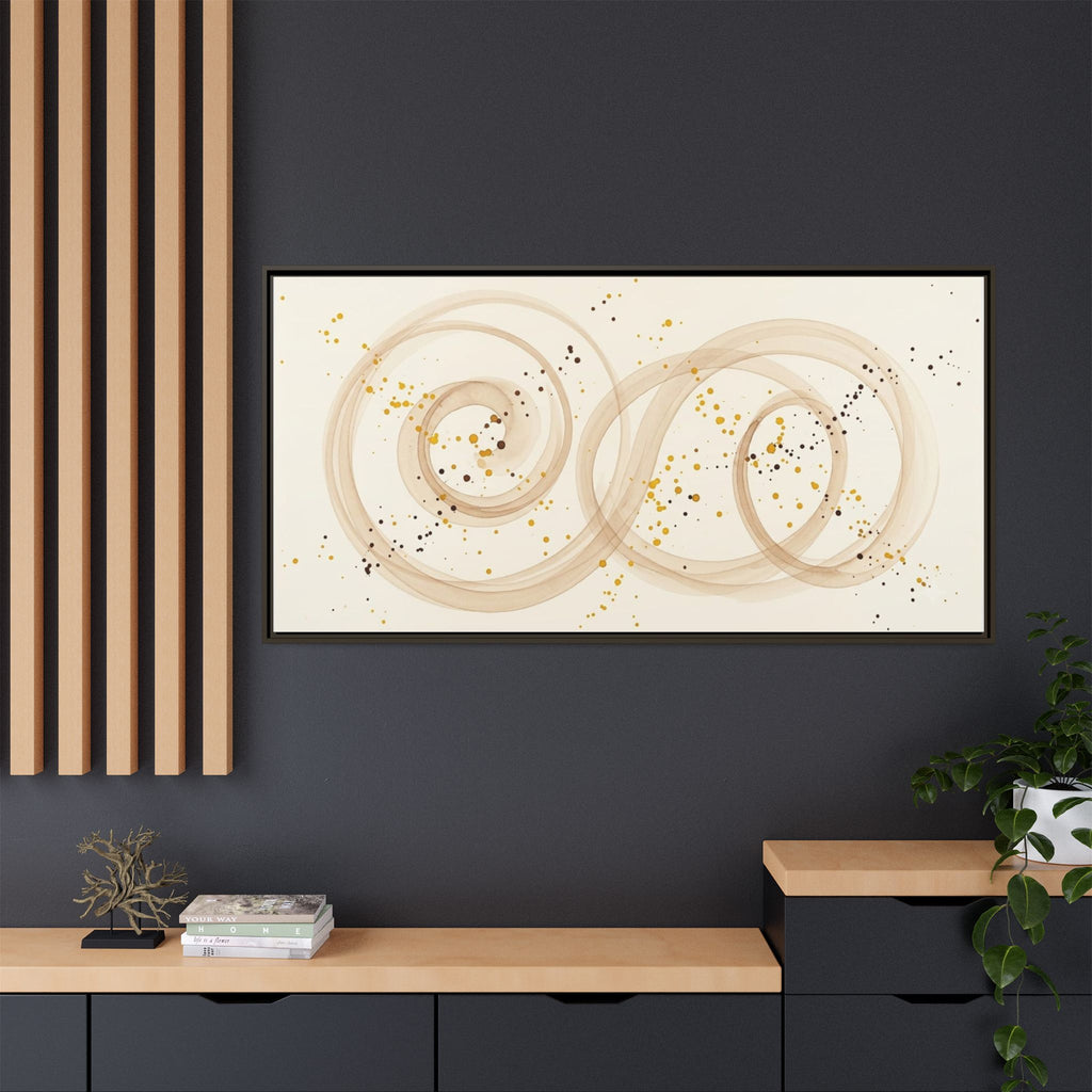 Golden Harmony – Abstract Beige and Gold Canvas Wall Art