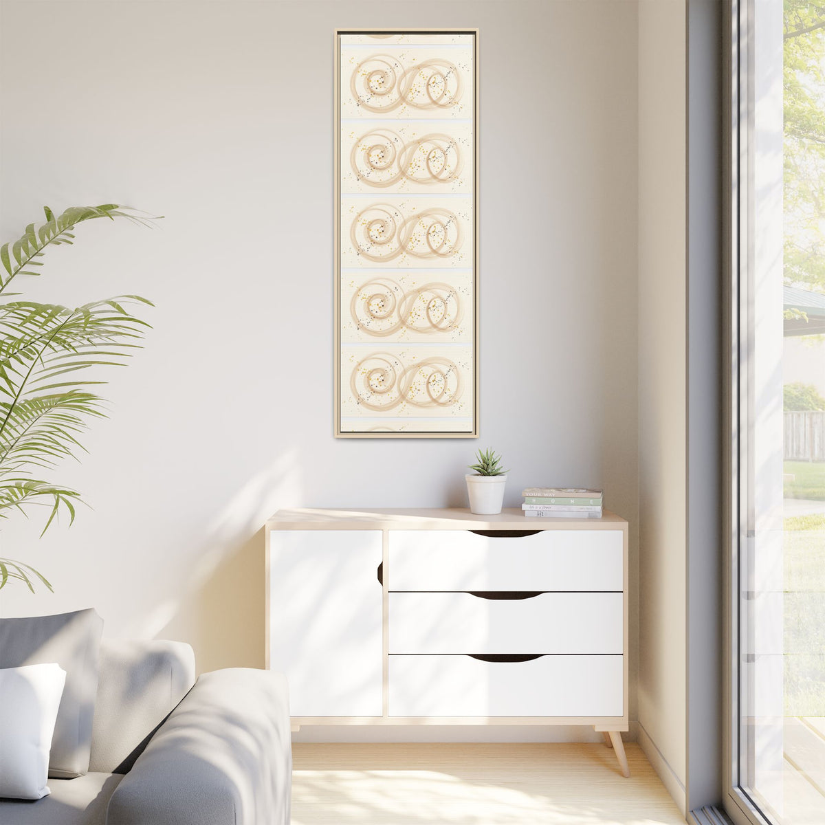 Golden Harmony – Abstract Beige and Gold Canvas Wall Art