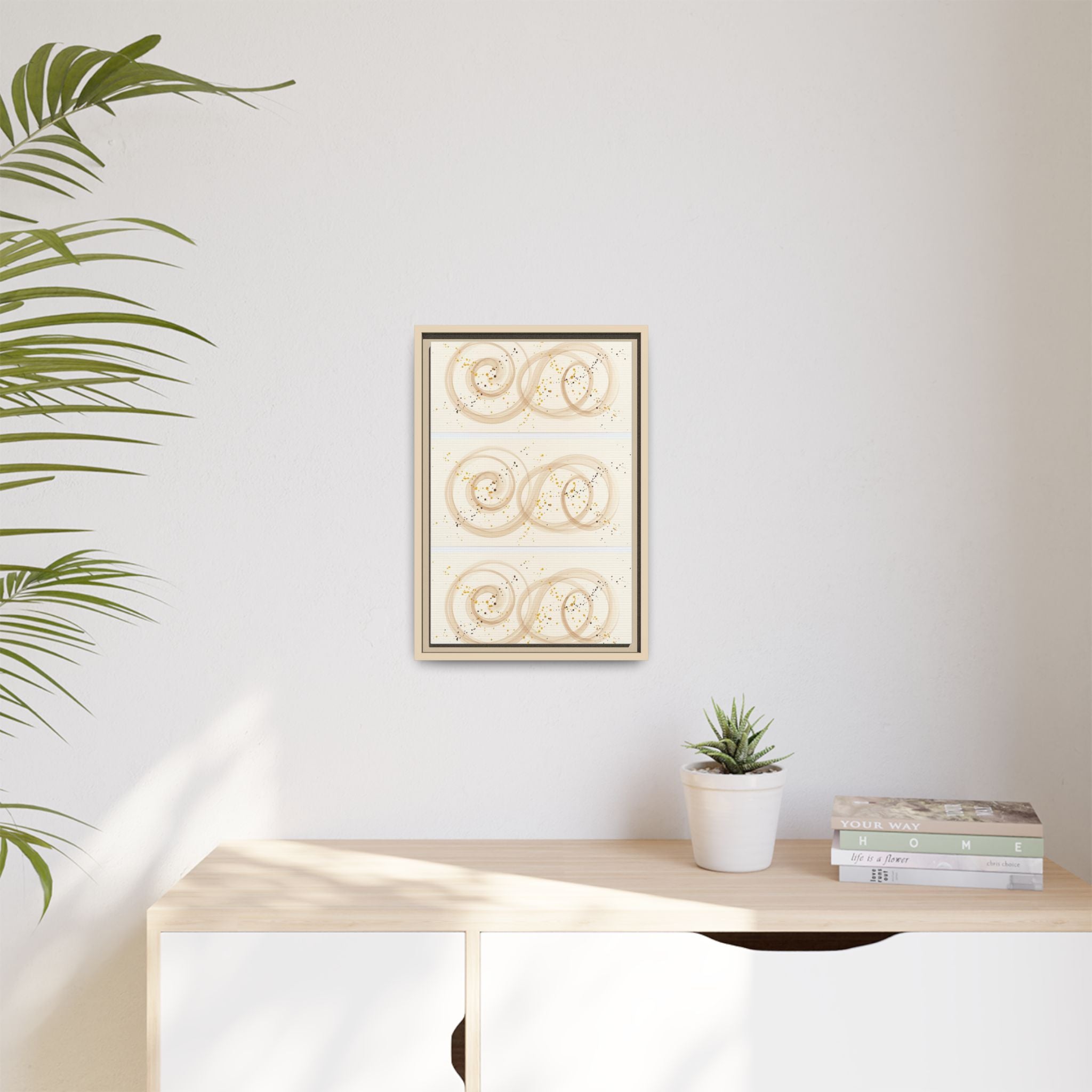 Golden Harmony – Abstract Beige and Gold Canvas Wall Art