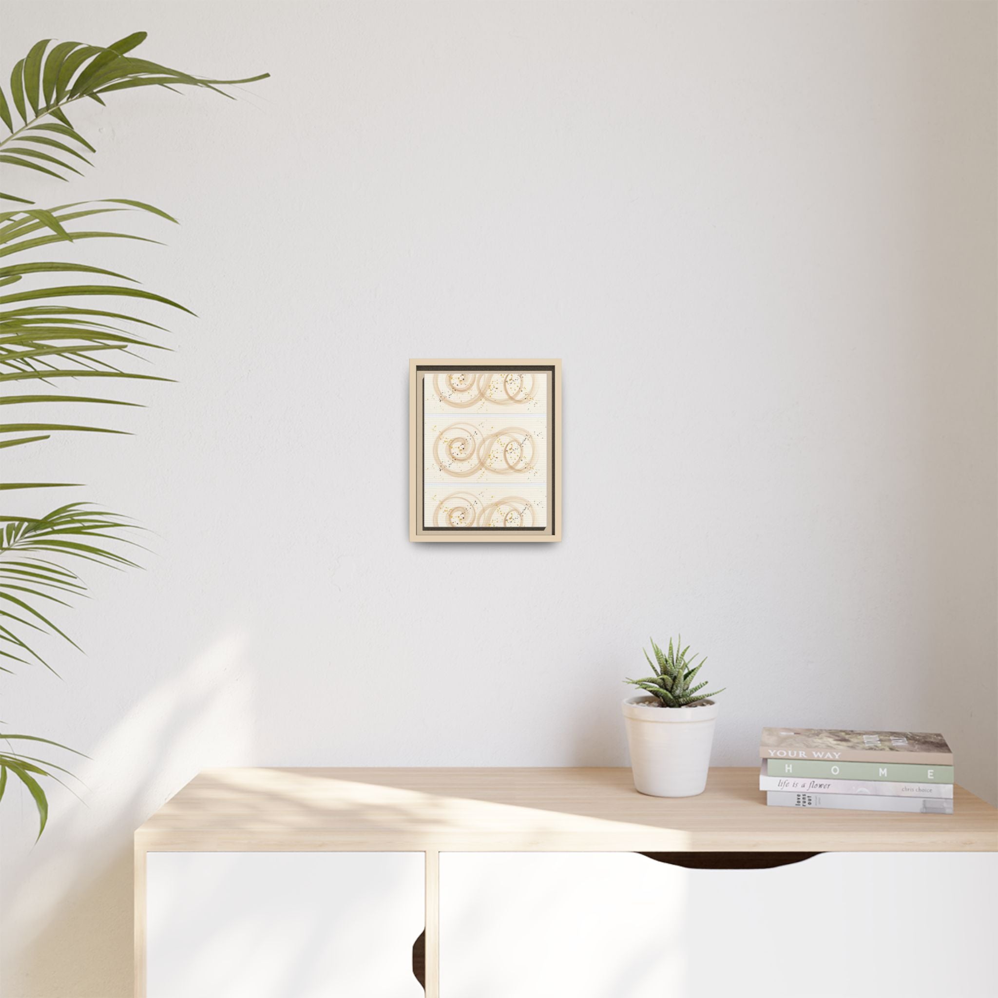 Golden Harmony – Abstract Beige and Gold Canvas Wall Art