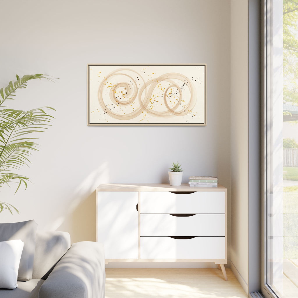 Golden Harmony – Abstract Beige and Gold Canvas Wall Art