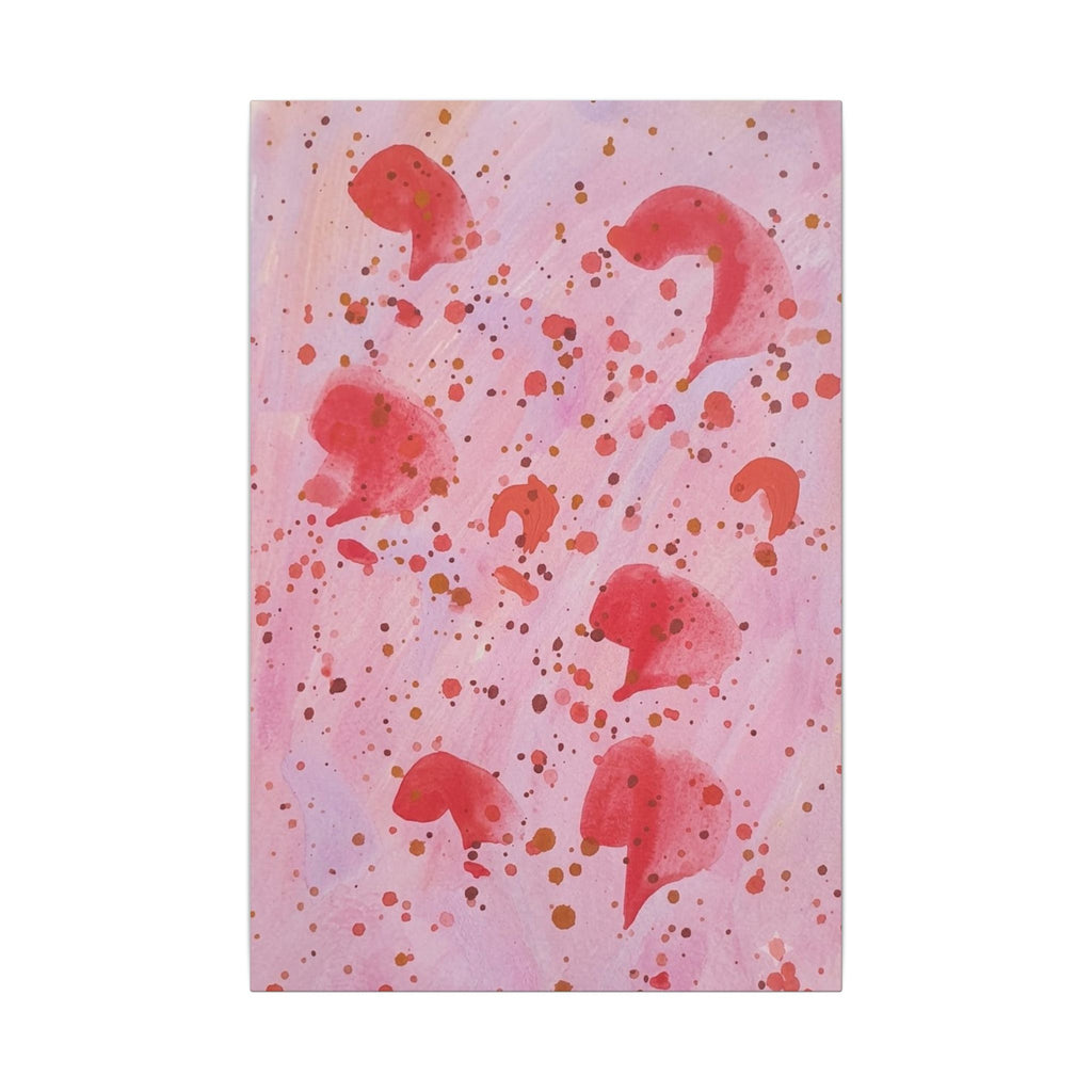 Blush Petals – Pink & Red Abstract Canvas Wall Art