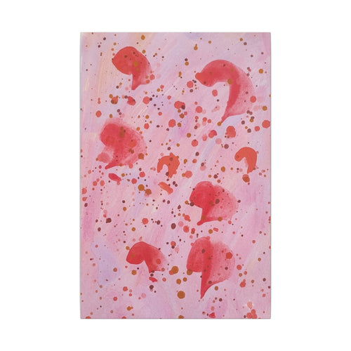 Blush Petals – Pink & Red Abstract Canvas Wall Art