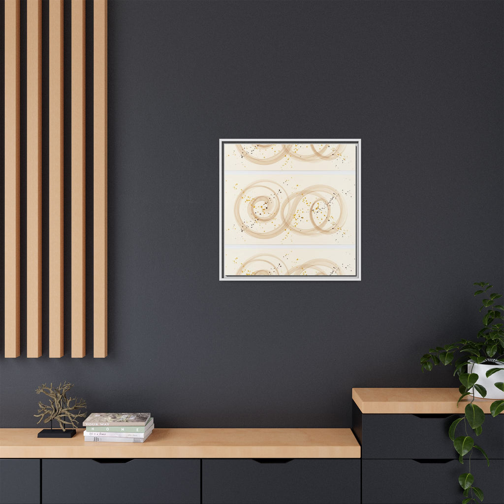 Golden Harmony – Abstract Beige and Gold Canvas Wall Art