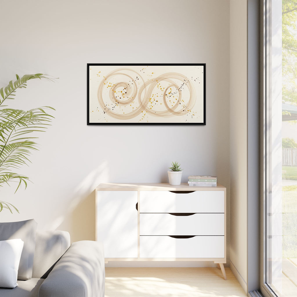 Golden Harmony – Abstract Beige and Gold Canvas Wall Art