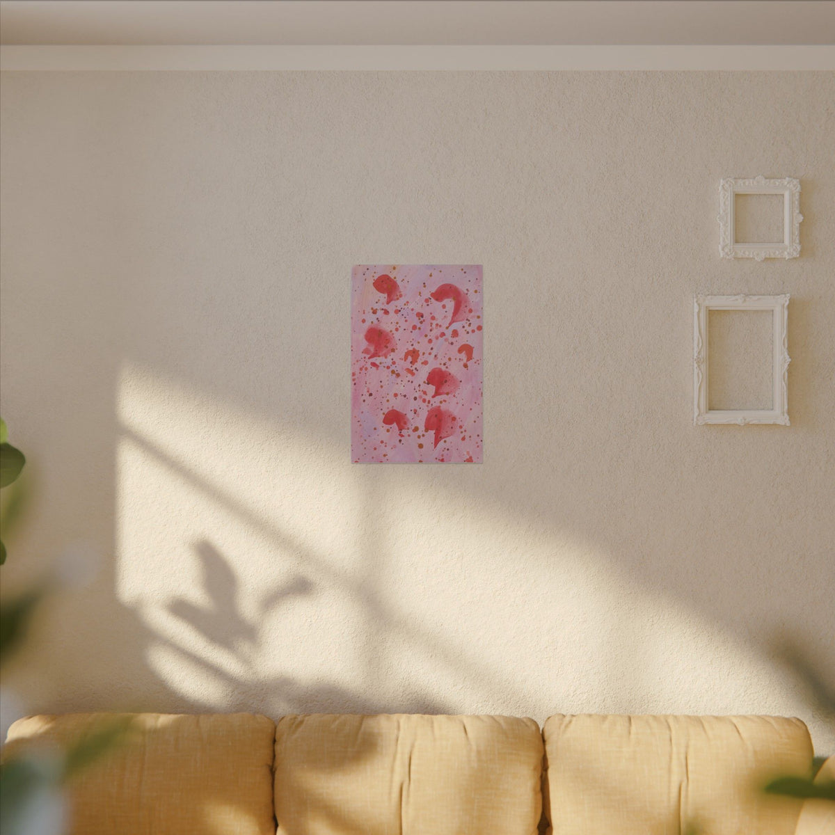 Blush Petals – Pink & Red Abstract Canvas Wall Art